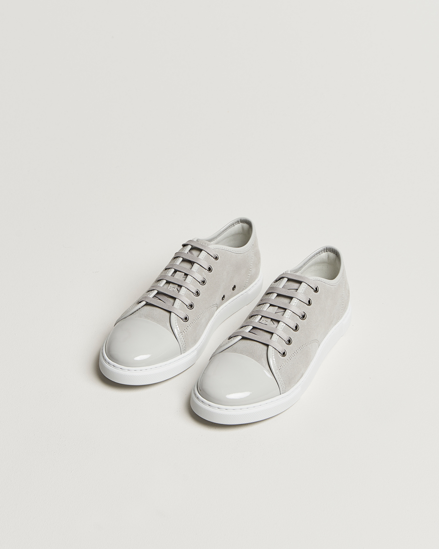 Homme | Lanvin Womens Patent Cap Toe Sneaker Powder Gray | Lanvin | Womens Patent Cap Toe Sneaker Powder Gray
