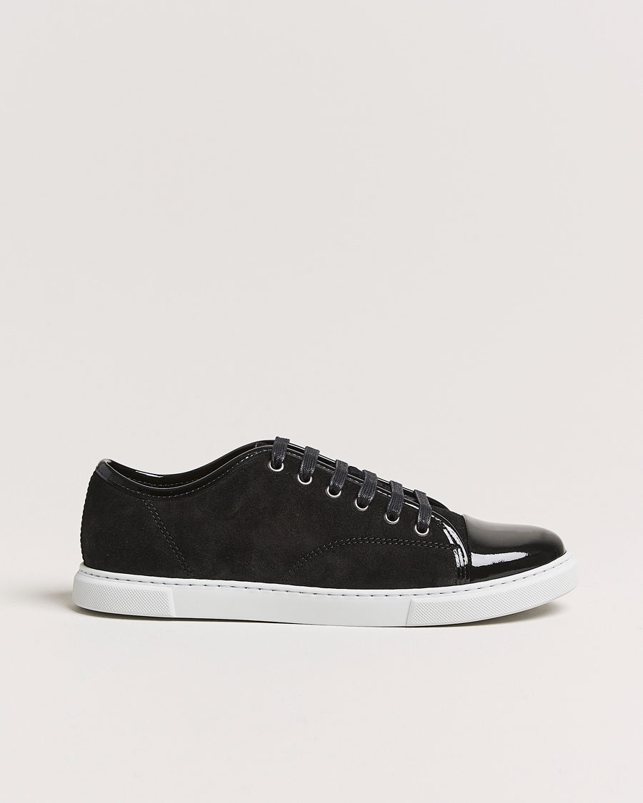 Homme | Lanvin Womens Patent Cap Toe Sneaker Black | Lanvin | Womens Patent Cap Toe Sneaker Black