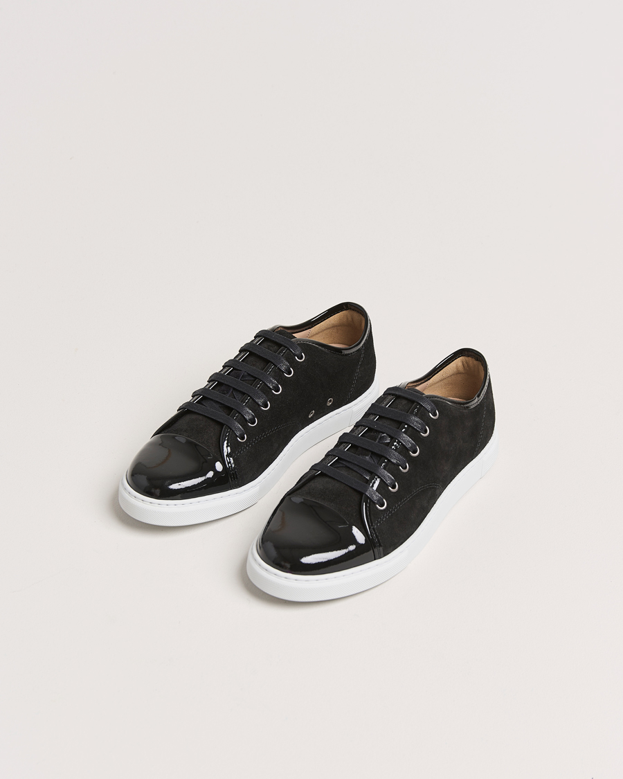 Homme | Lanvin Womens Patent Cap Toe Sneaker Black | Lanvin | Womens Patent Cap Toe Sneaker Black