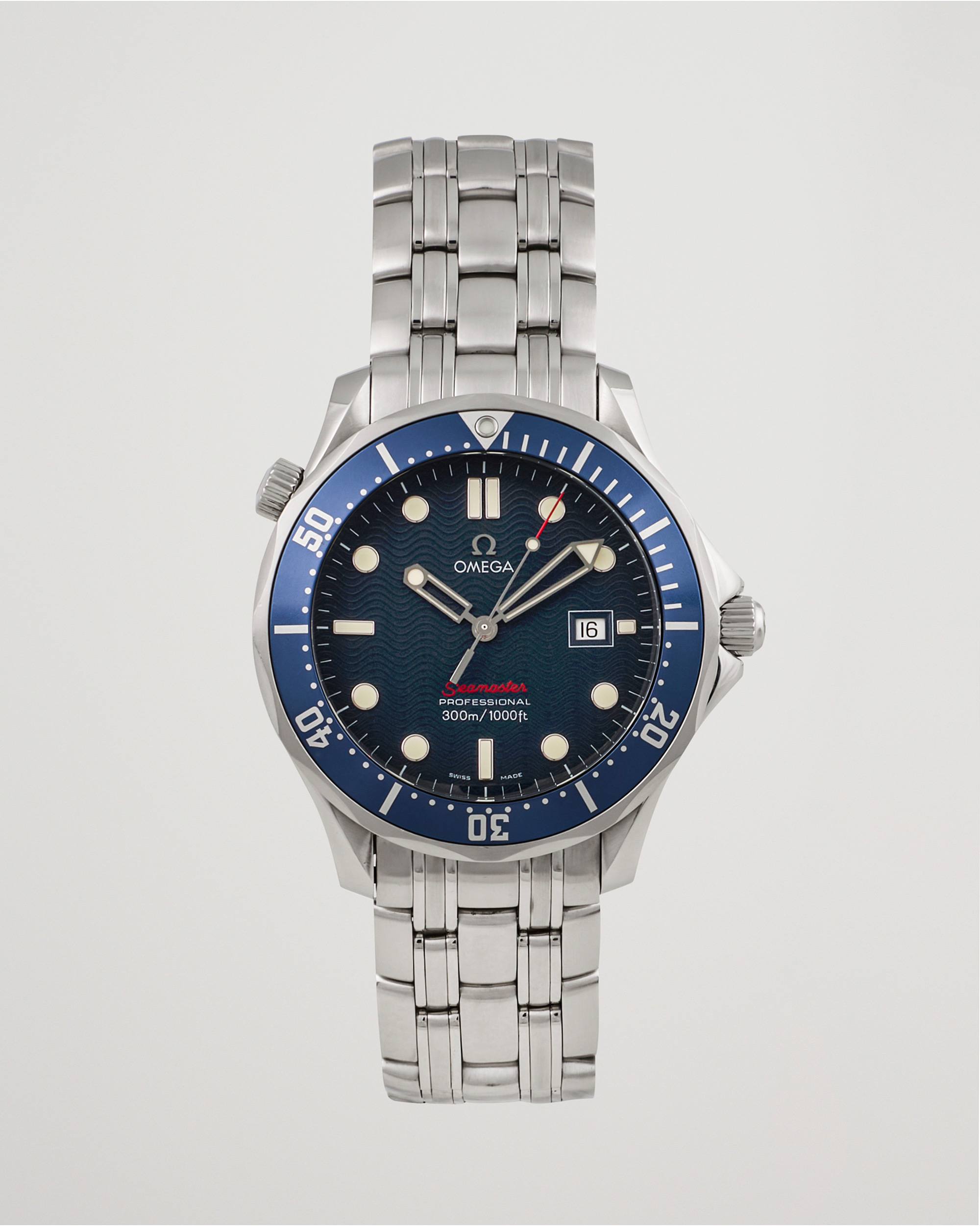 Homme | Omega Pre-Owned Seamaster Diver 300M Red 2221.80.00 Silver | Omega Pre-Owned | Seamaster Diver 300M Red 2221.80.00 Silver