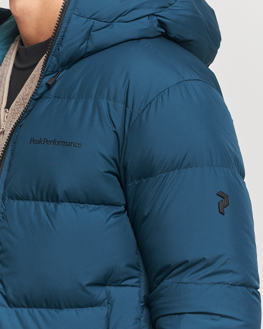 Homme | Manteaux Et Vestes | Peak Performance | Rivel Down Hooded Jacket Ininity Teel