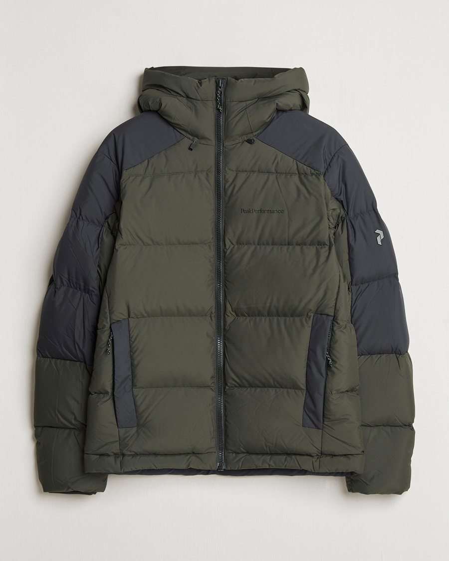 Homme | Manteaux Et Vestes | Peak Performance | Down Puffer Hood Jacket Olive Extreme