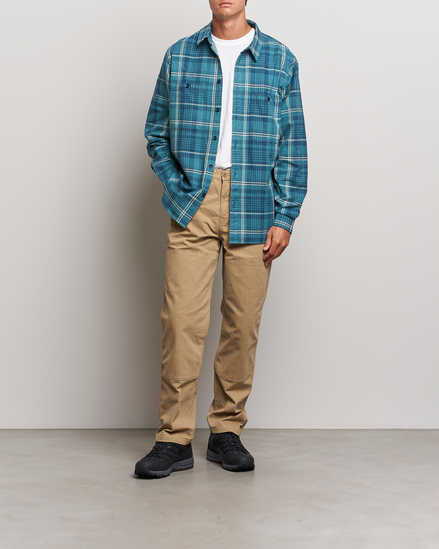Homme | Chemises | Peak Performance | Heavy Flannel Cotton Shirt Checked Blue