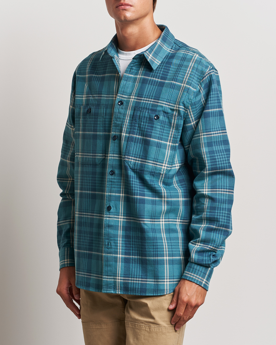 Homme | Chemises | Peak Performance | Heavy Flannel Cotton Shirt Checked Blue