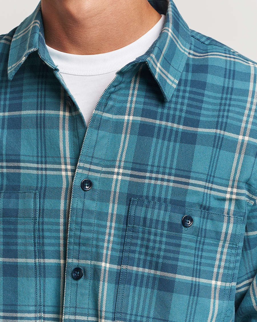 Homme | Chemises | Peak Performance | Heavy Flannel Cotton Shirt Checked Blue