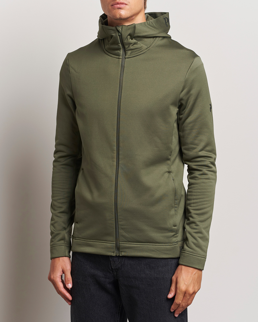 Homme | Pulls Et Tricots | Peak Performance | Rider Tech Zip Hood Pine Needle