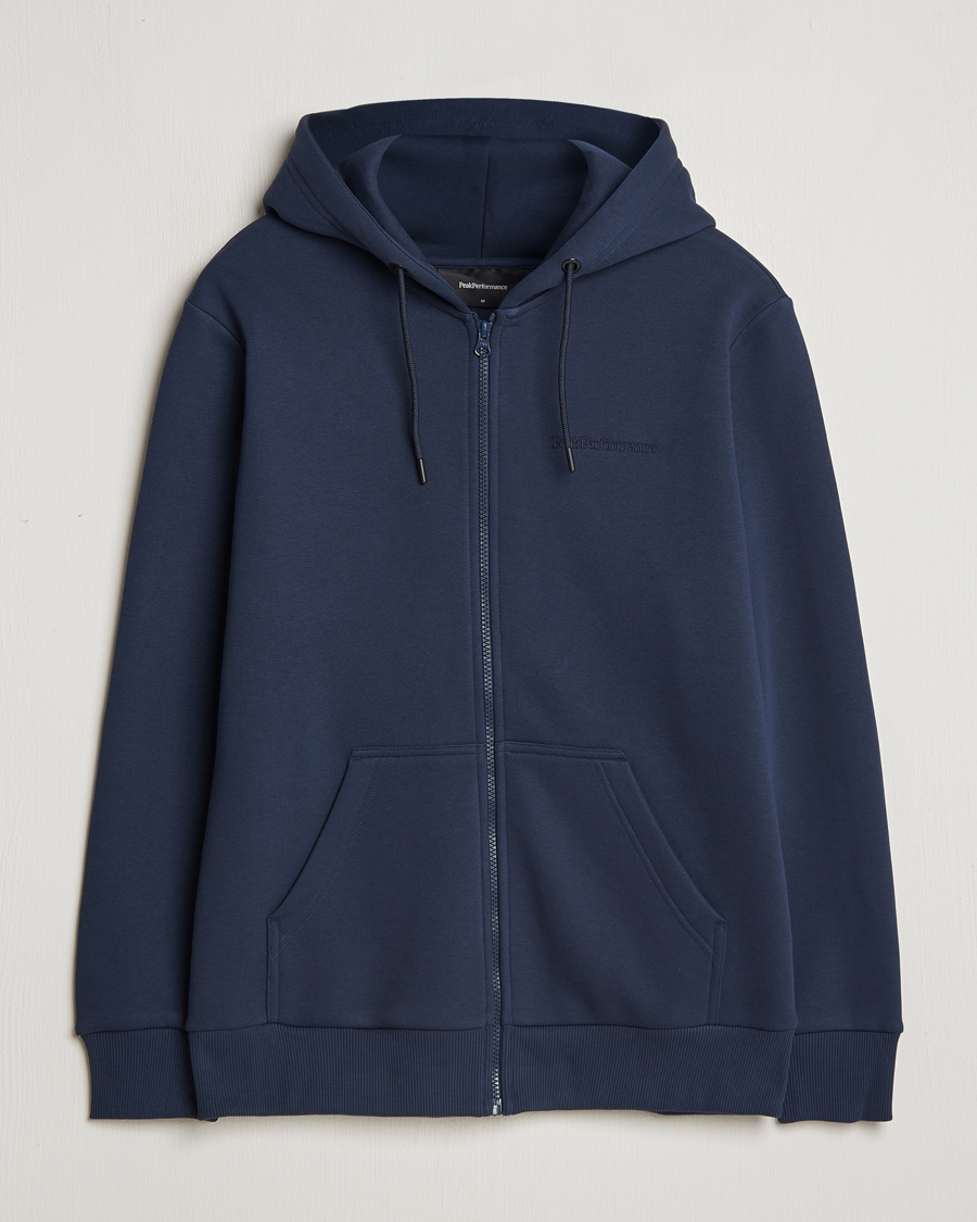 Homme | Pulls Et Tricots | Peak Performance | Original Full Zip Hoodie Blue Shadow