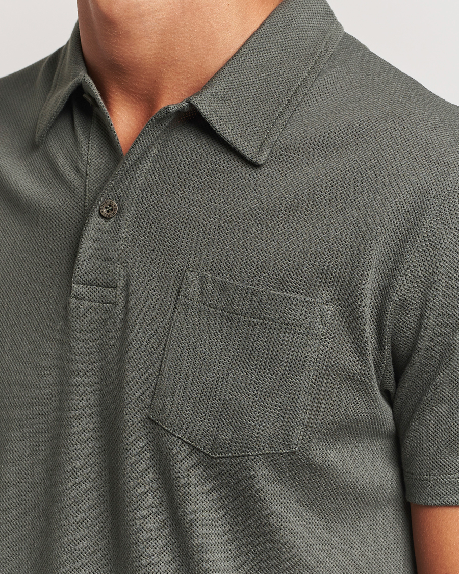 Homme | Polos | Sunspel | Riviera Polo Shirt Drill Green