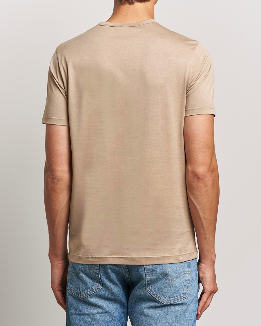 Homme | T-shirts | Sunspel | Crew Neck Q82 Cotton T-Shirt Sandstone