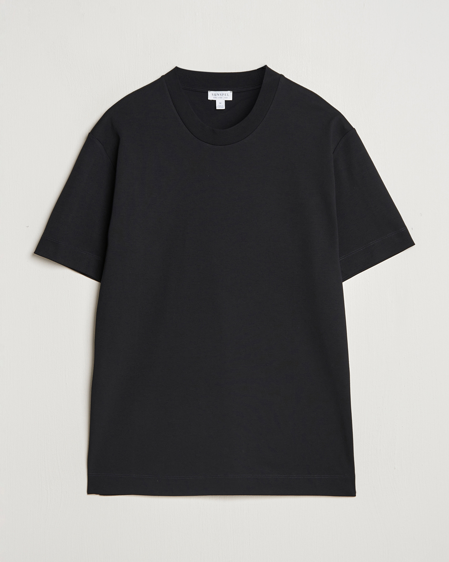 Homme | T-shirts | Sunspel | Heavy Weight Supima Cotton T-Shirt Black