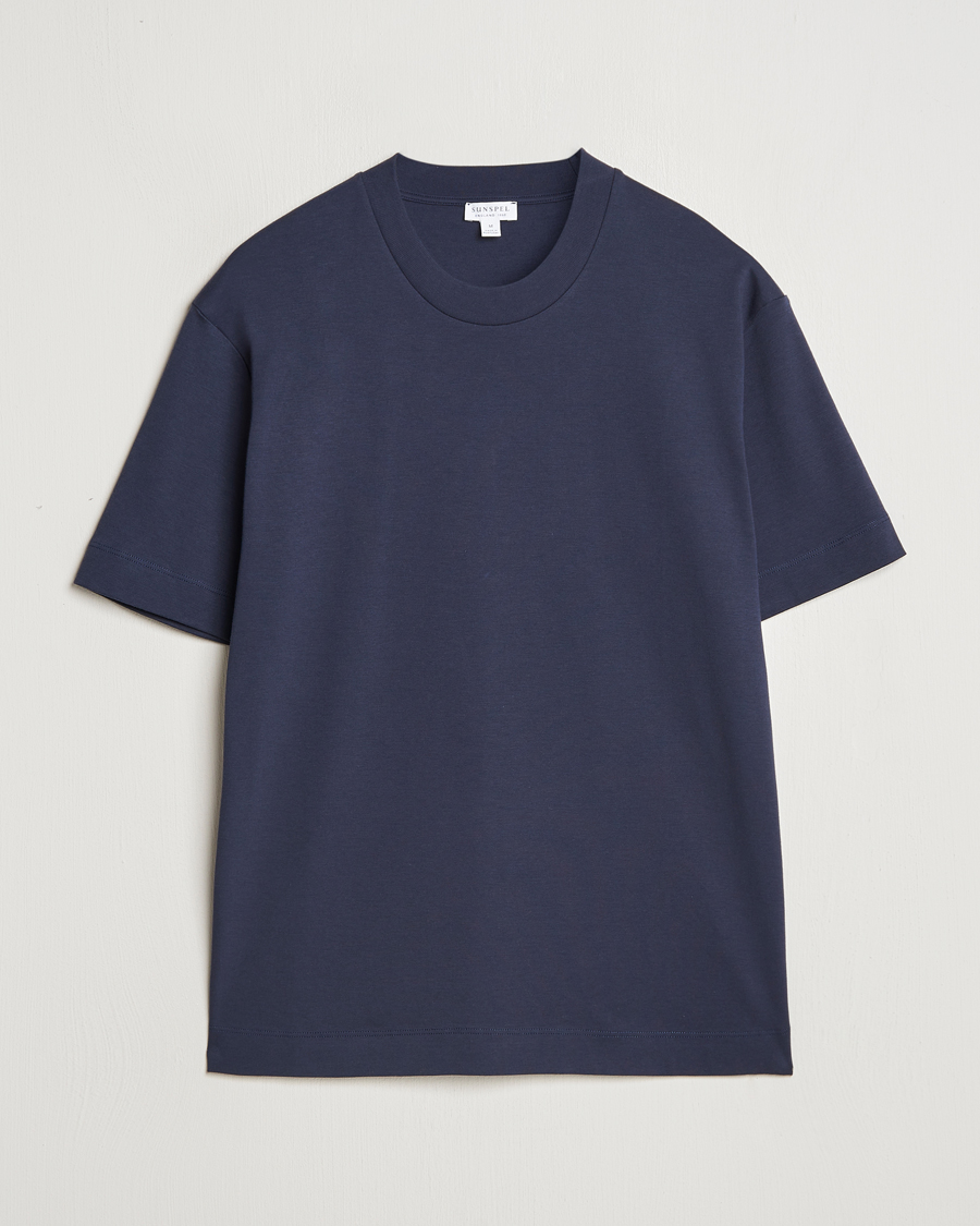 Homme | T-shirts | Sunspel | Heavy Weight Supima Cotton T-Shirt Navy
