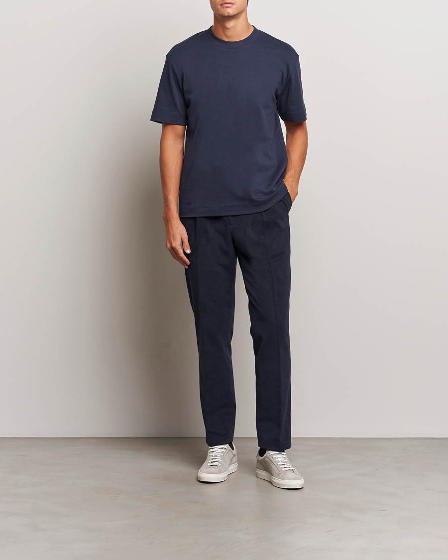 Homme | T-shirts | Sunspel | Heavy Weight Supima Cotton T-Shirt Navy