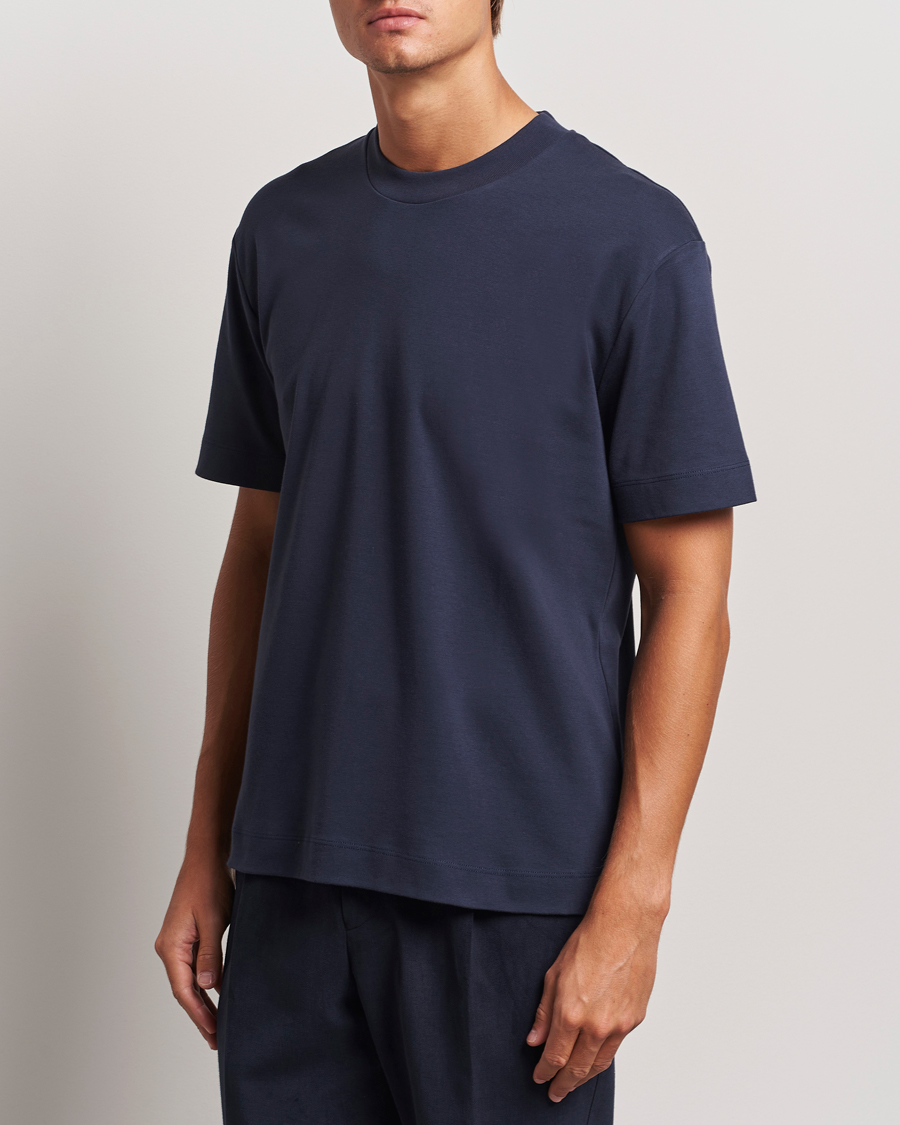 Homme | T-shirts | Sunspel | Heavy Weight Supima Cotton T-Shirt Navy