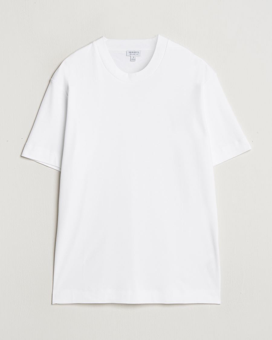 Homme | T-shirts | Sunspel | Heavy Weight Supima Cotton T-Shirt White