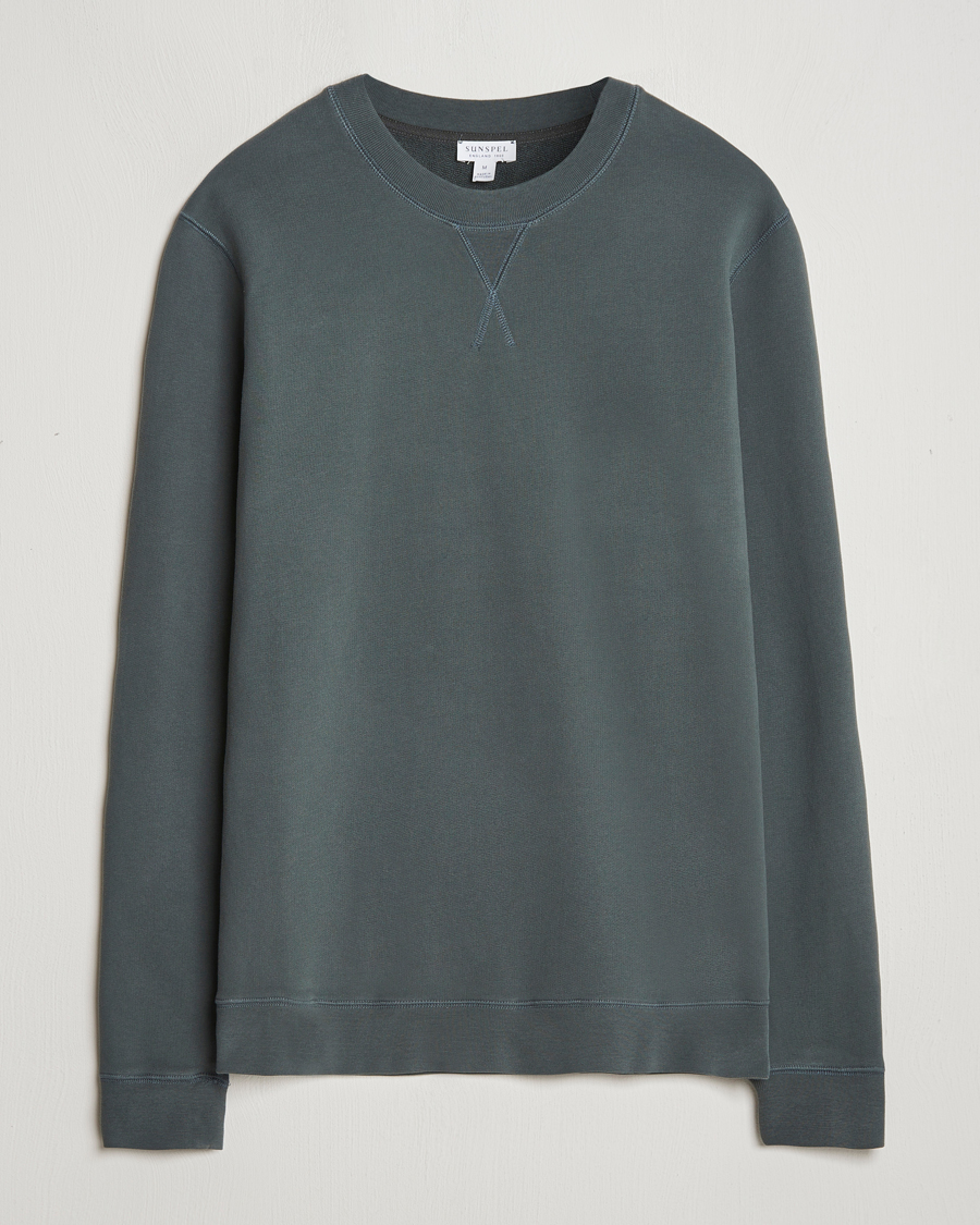 Homme | Pulls Et Tricots | Sunspel | Loopback Sweatshirt Drill Green