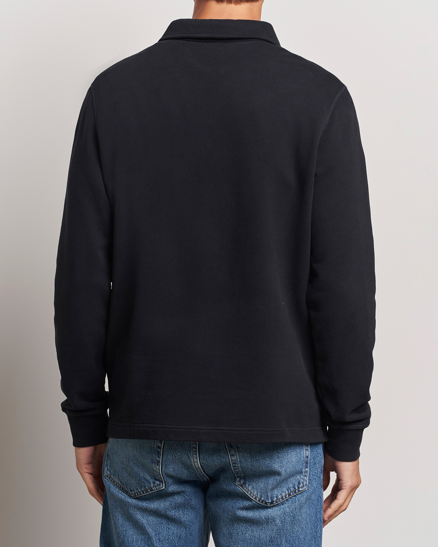 Homme | Pulls Et Tricots | Sunspel | Zip Loopback Sweatshirt Polo Black
