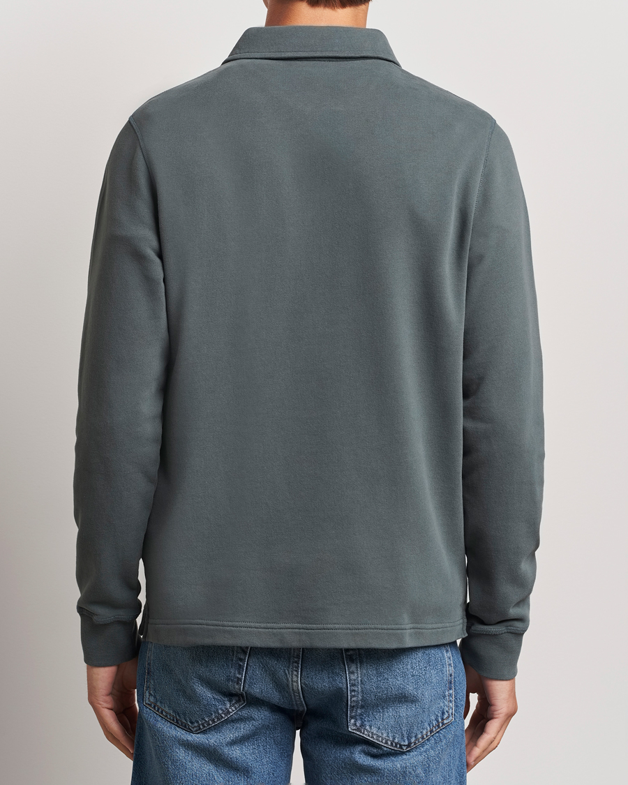 Homme | Pulls Et Tricots | Sunspel | Zip Loopback Sweatshirt Polo Drill Green