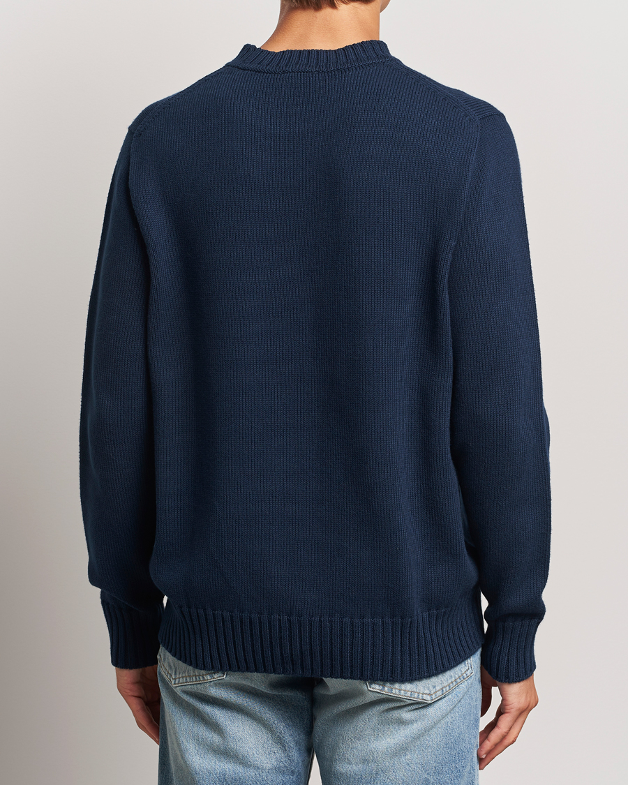 Homme | Pulls Et Tricots | Sunspel | Mid Weight Cotton Crew Ligh Navy