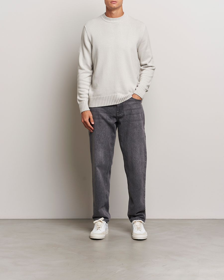 Homme | Pulls Et Tricots | Sunspel | Mid Weight Cotton Crew Putty