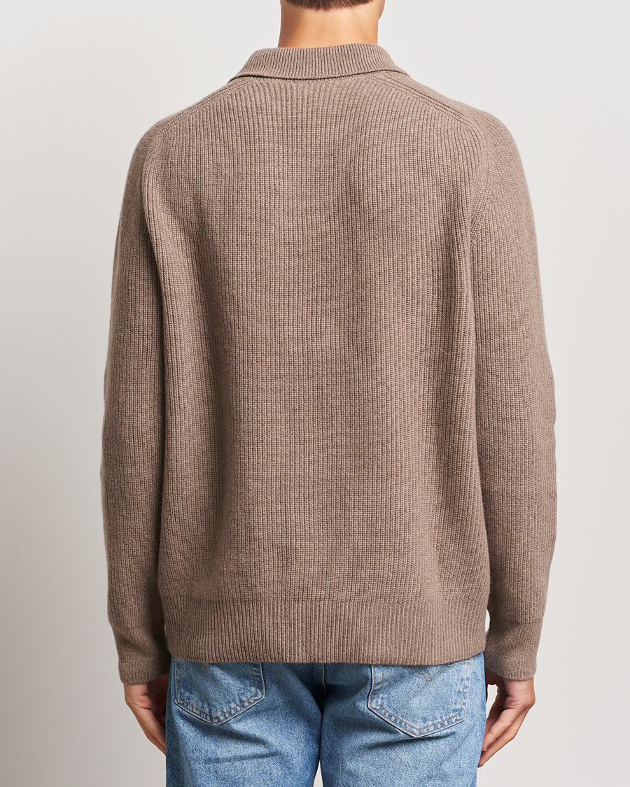 Homme | Pulls Et Tricots | Sunspel | Ribbed Wool/Cashmere Poloneck Sandstone
