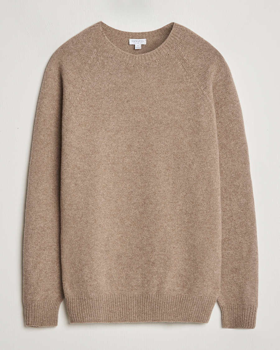 Homme | Pulls Et Tricots | Sunspel | Lambswool Crewneck Sandstone