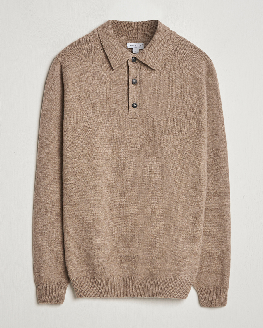 Homme | Pulls Et Tricots | Sunspel | Lambswool Poloshirt Sandstone