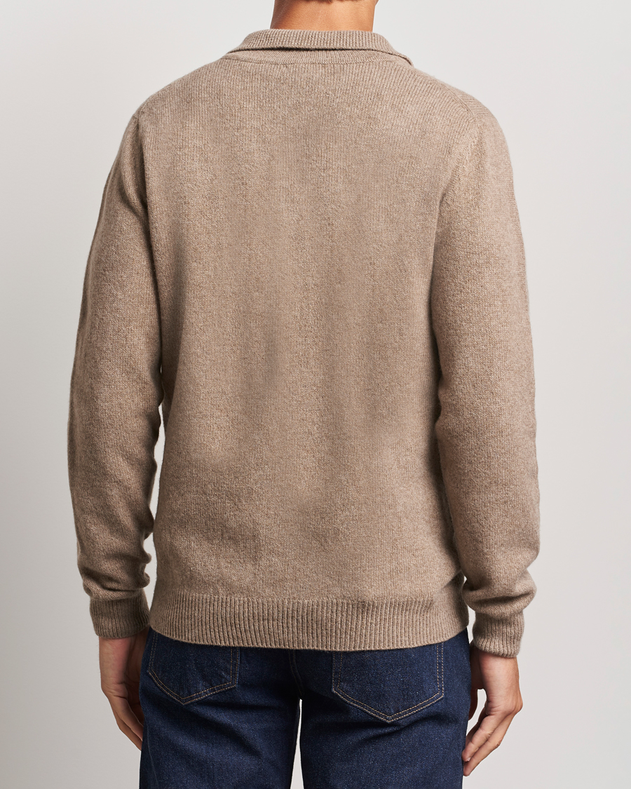 Homme | Pulls Et Tricots | Sunspel | Lambswool Poloshirt Sandstone