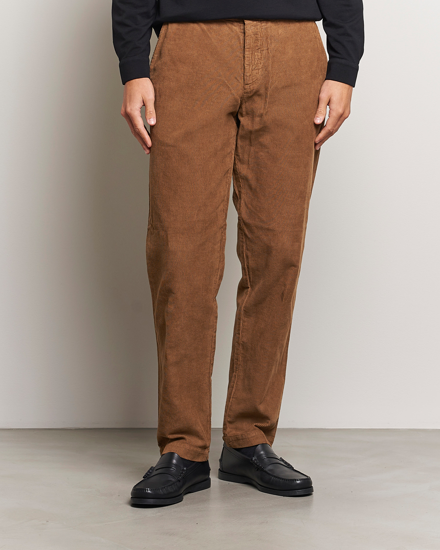 Homme | Pantalons | Sunspel | Corduroy Chore Trousers Sandstone