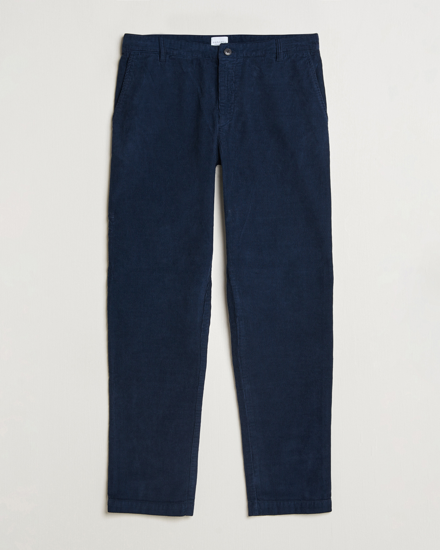 Homme | Pantalons | Sunspel | Corduroy Chore Trousers Navy