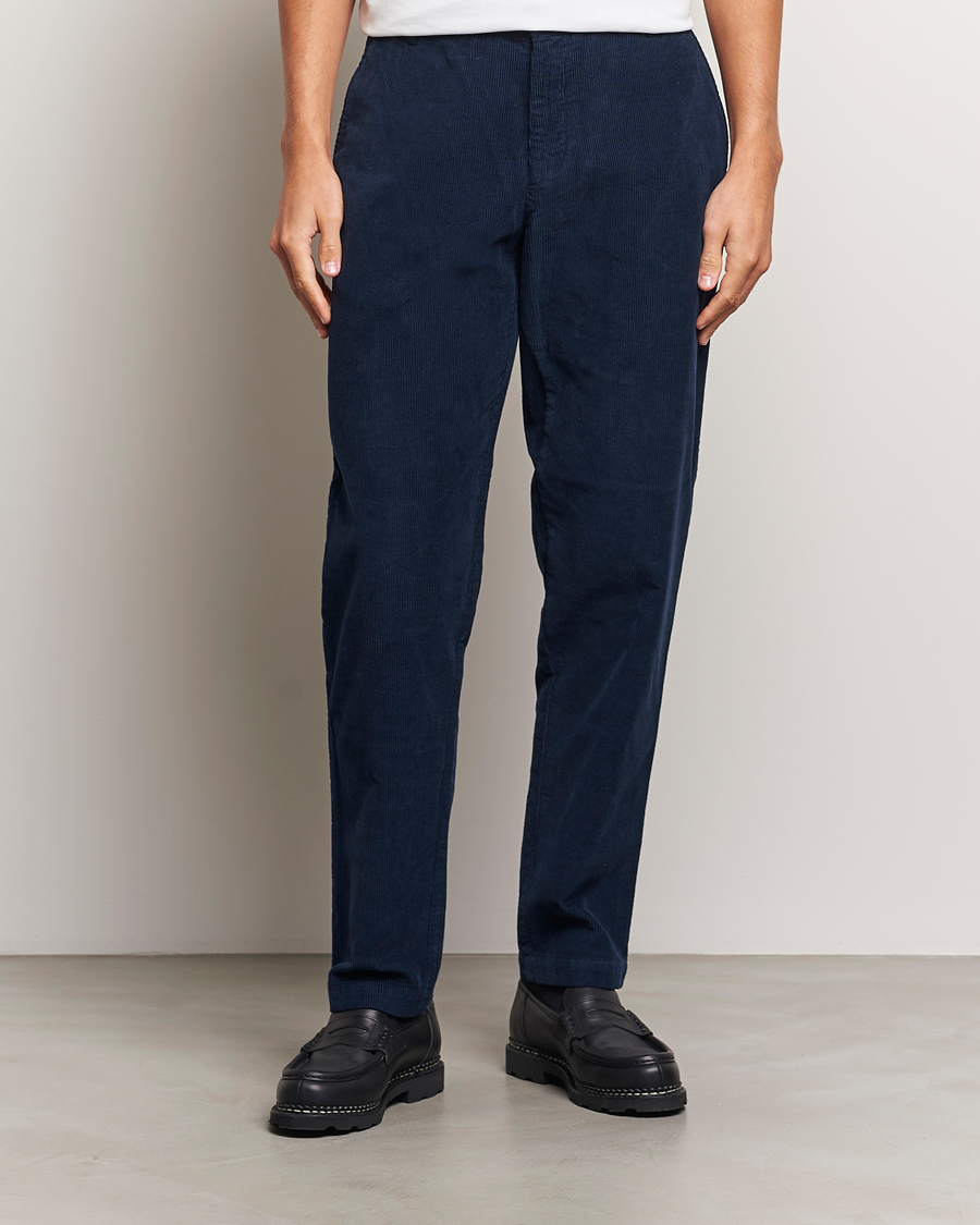 Homme | Pantalons | Sunspel | Corduroy Chore Trousers Navy