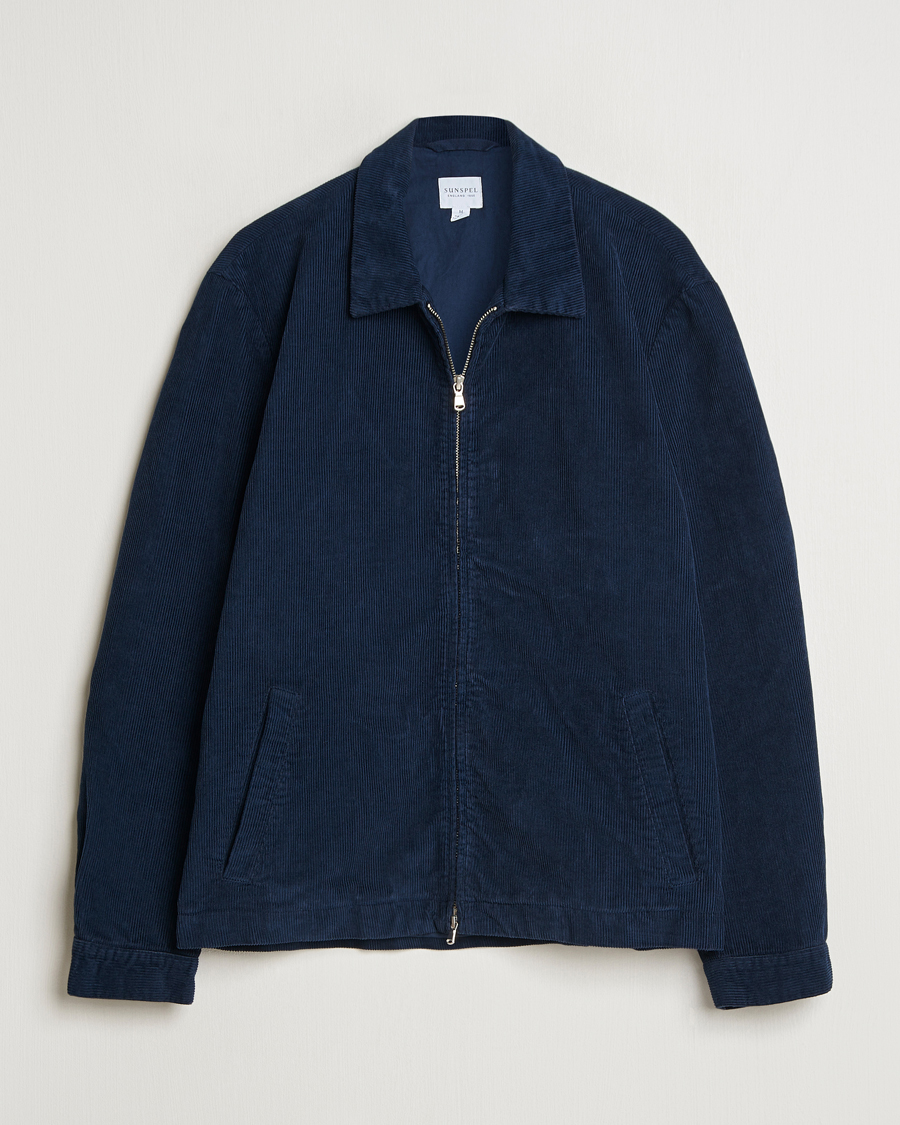 Homme | Manteaux Et Vestes | Sunspel | Corduroy Harrington Jacket Navy