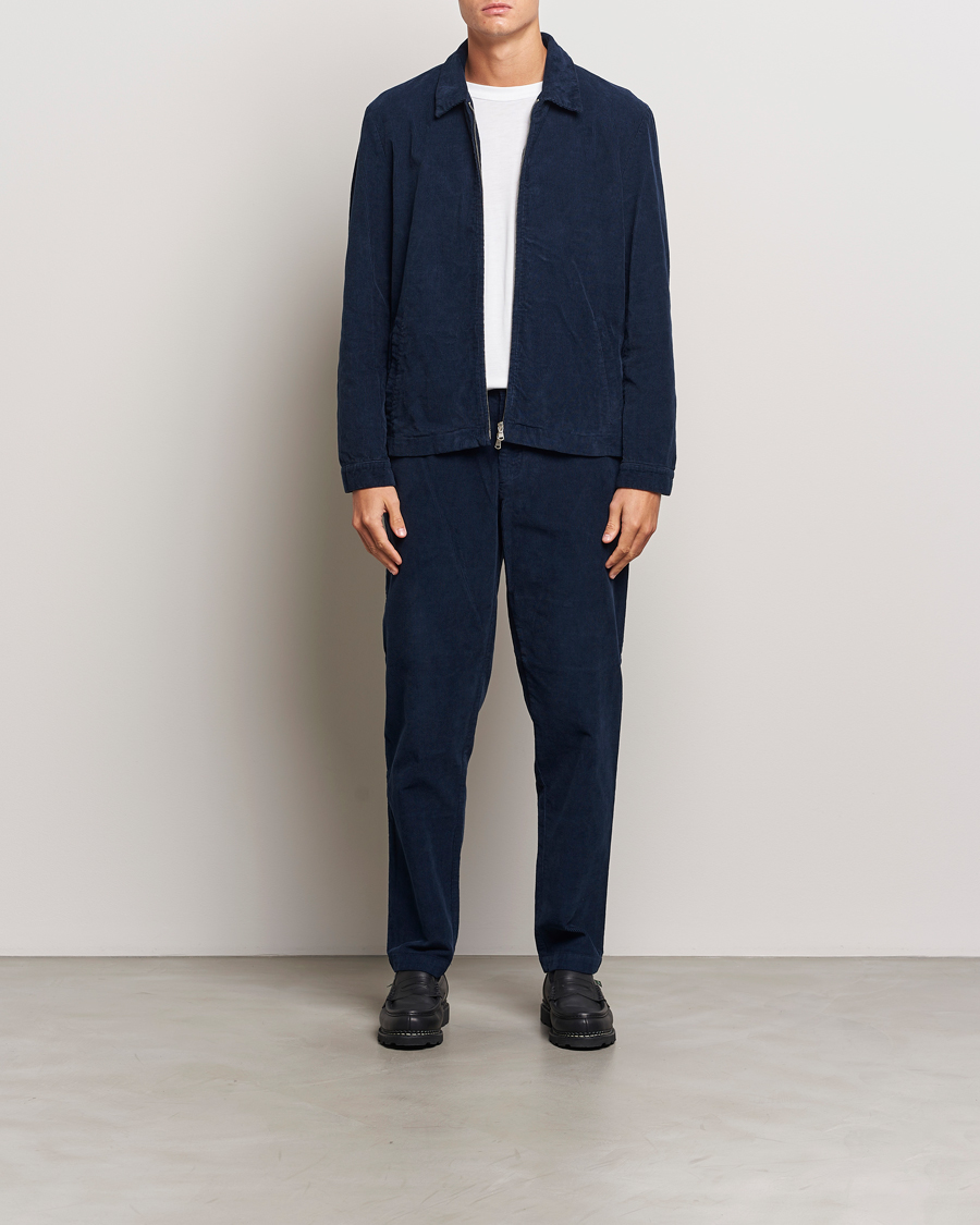 Homme | Manteaux Et Vestes | Sunspel | Corduroy Harrington Jacket Navy