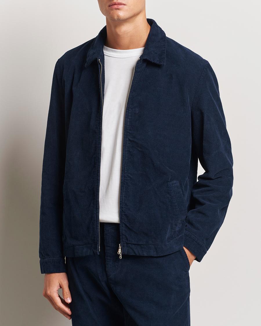 Homme | Manteaux Et Vestes | Sunspel | Corduroy Harrington Jacket Navy