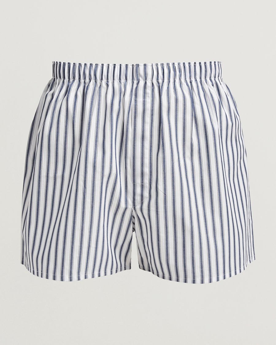 Homme | Sous-Vêtements Et Chaussettes | Sunspel | Cotton Stripe Boxer Broken Bar Stripe