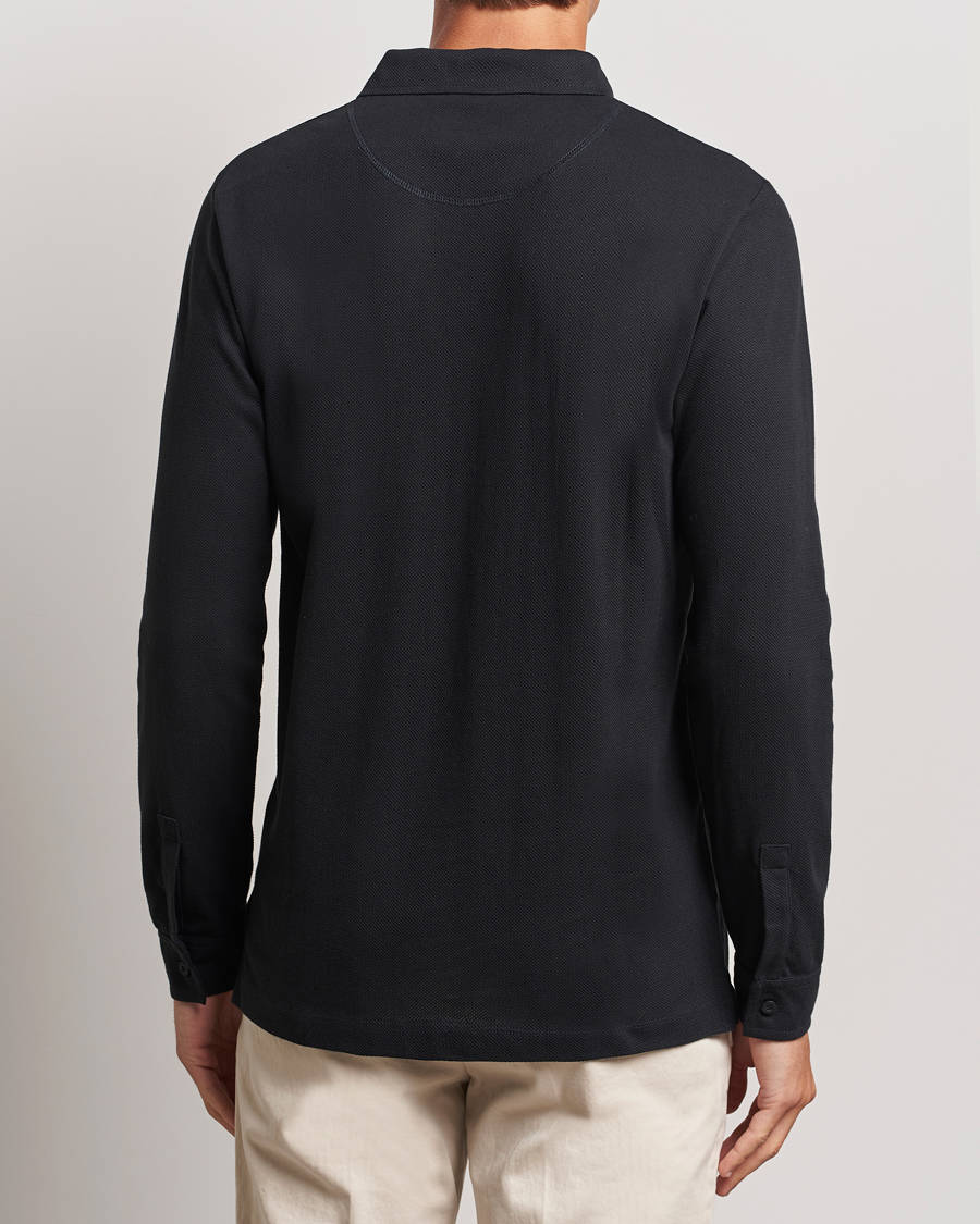 Homme | Pulls Et Tricots | Sunspel | Riviera Long Sleeve Polo Black