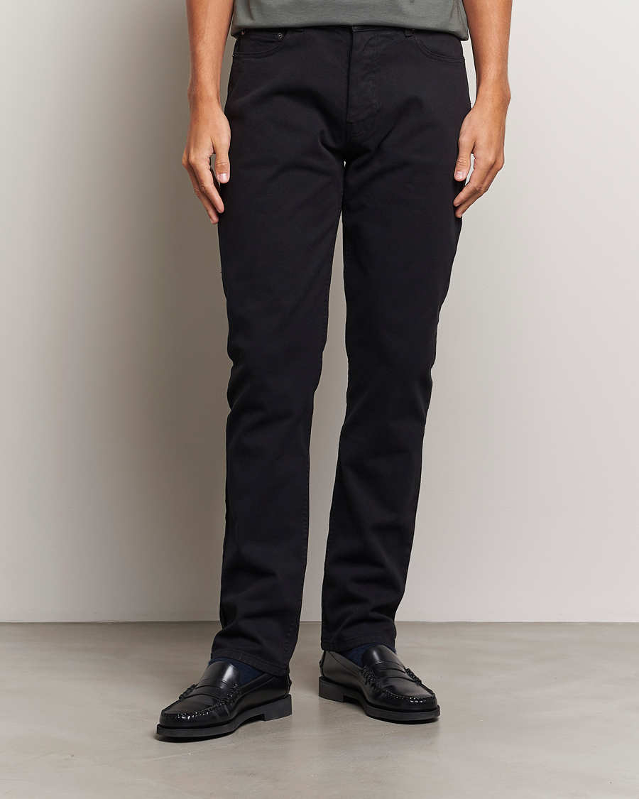 Homme | Pantalons | Sunspel | Five Pocket Cotton Twill Trousers Black
