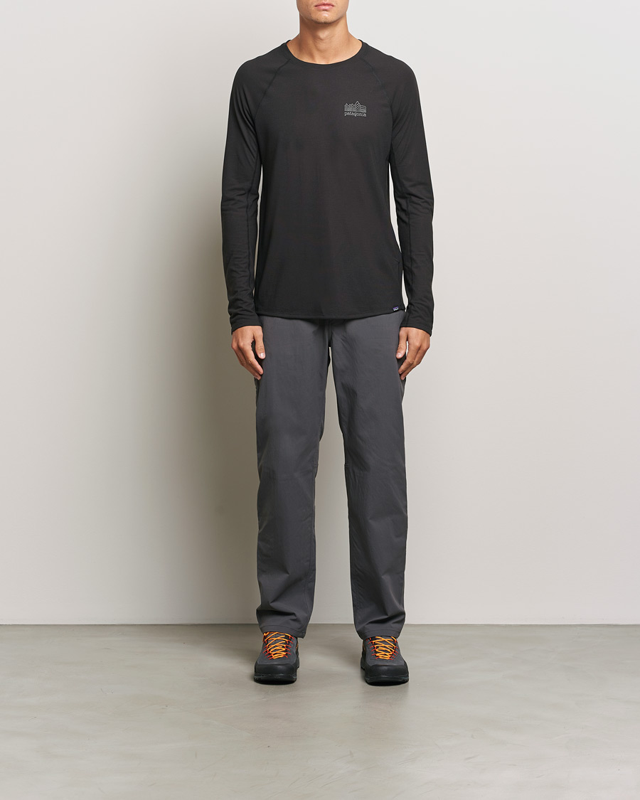 Homme | T-shirts | Patagonia | Long Sleeve Cap Cool Trail Graphic Shirt Black
