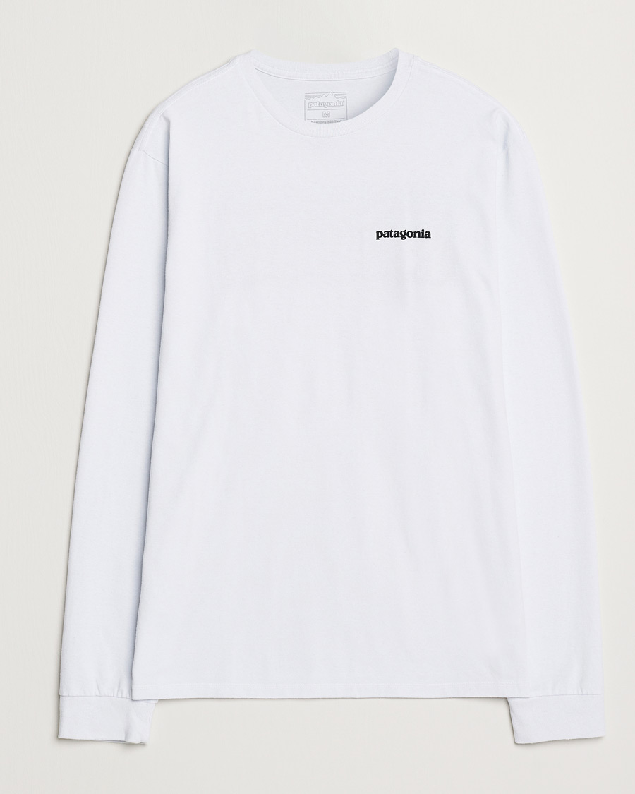 Homme | T-shirts | Patagonia | P-6 Logo Responsibili LS T-Shirt White