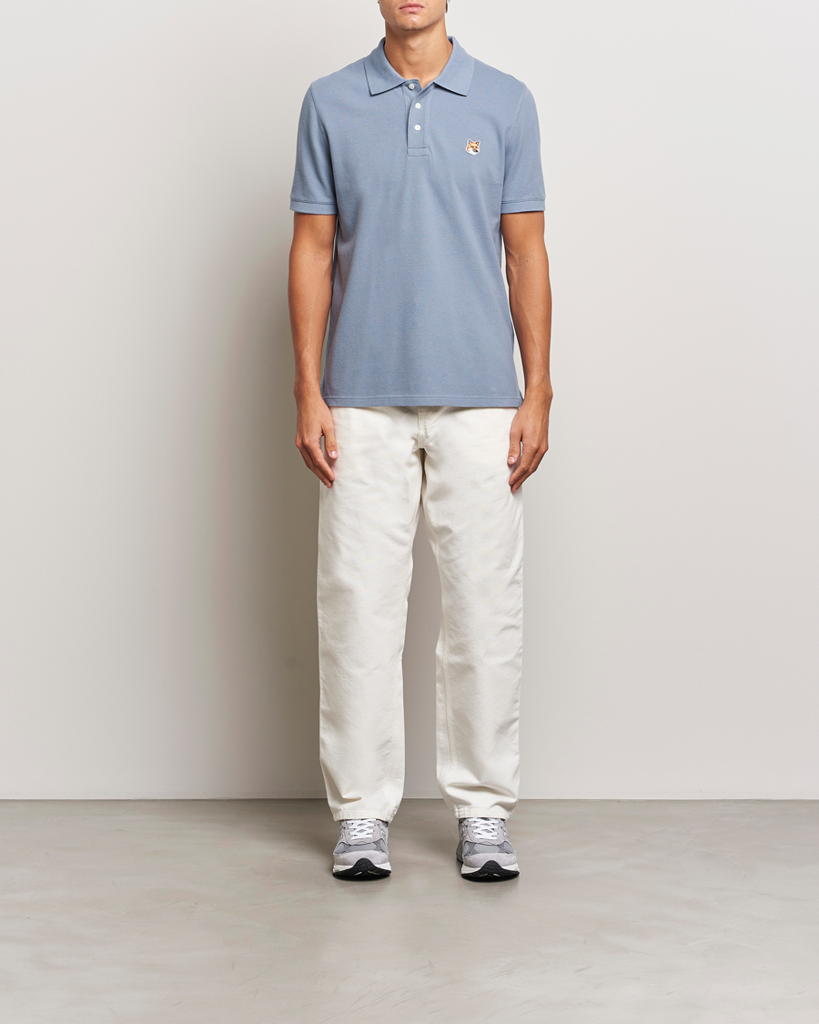 Homme | Polos | Maison Kitsuné | Fox Head Polo Moonlight Blue
