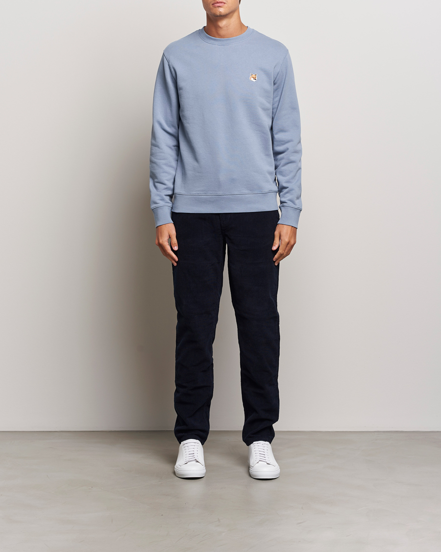 Homme | Pulls Et Tricots | Maison Kitsuné | Fox Head Sweatshirt Moonlight Blue