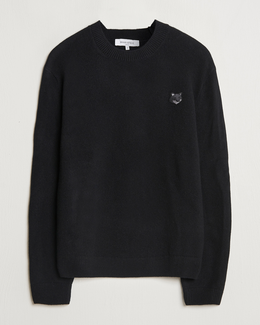 Homme | Pulls Et Tricots | Maison Kitsuné | Bold Fox Lambswool Crew Neck Black