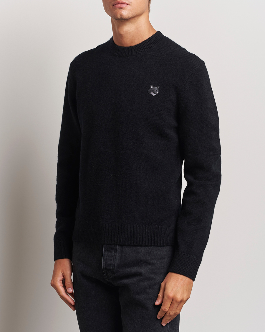 Homme | Pulls Et Tricots | Maison Kitsuné | Bold Fox Lambswool Crew Neck Black