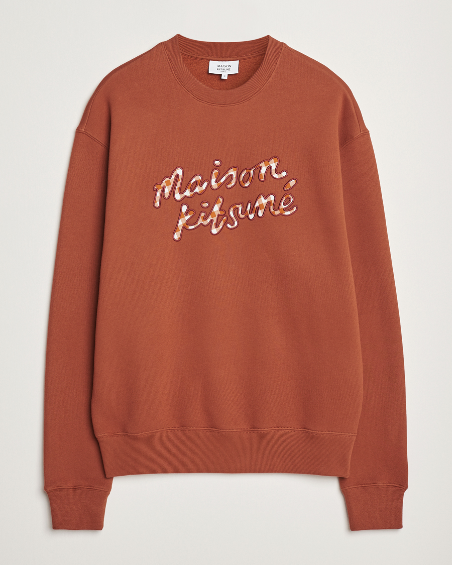 Homme | Pulls Et Tricots | Maison Kitsuné | Gingham Handwriting Sweatshirt Pecan