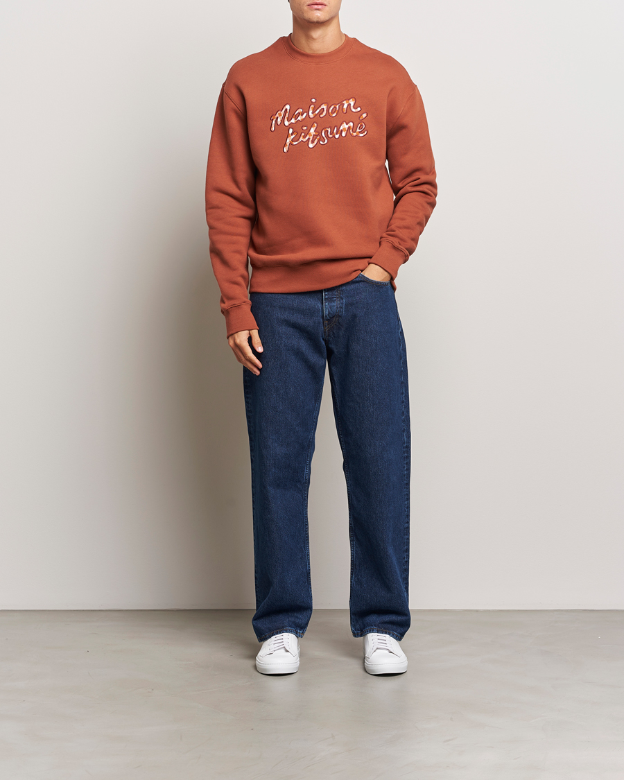 Homme | Pulls Et Tricots | Maison Kitsuné | Gingham Handwriting Sweatshirt Pecan