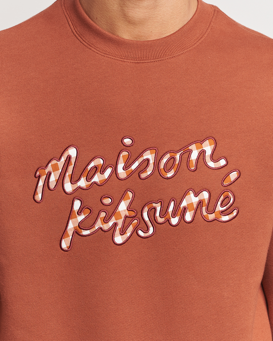 Homme | Pulls Et Tricots | Maison Kitsuné | Gingham Handwriting Sweatshirt Pecan
