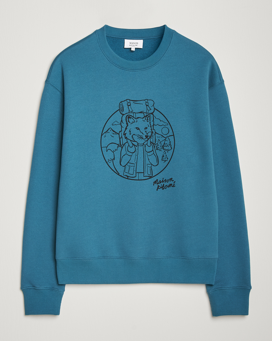 Homme | Pulls Et Tricots | Maison Kitsuné | Ramblin Fox Sweatshirt Lake Blue