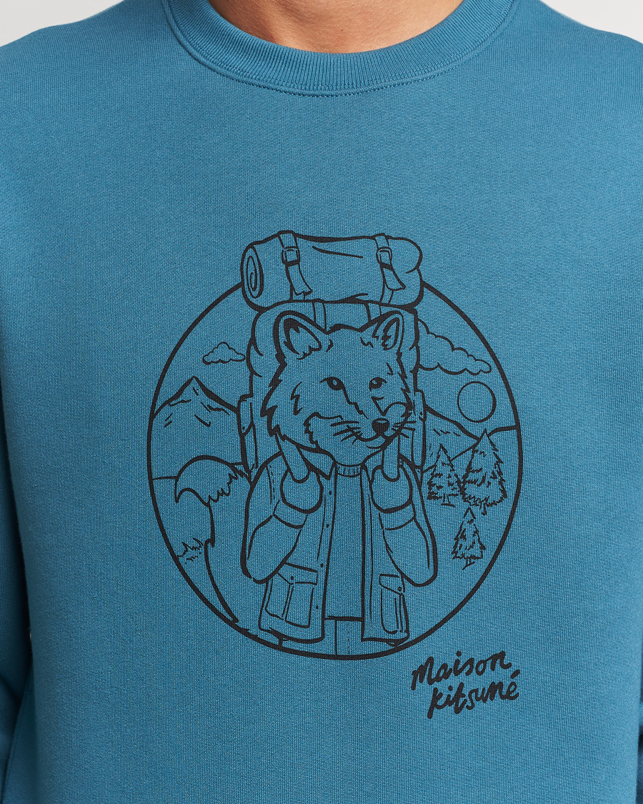 Homme | Pulls Et Tricots | Maison Kitsuné | Ramblin Fox Sweatshirt Lake Blue