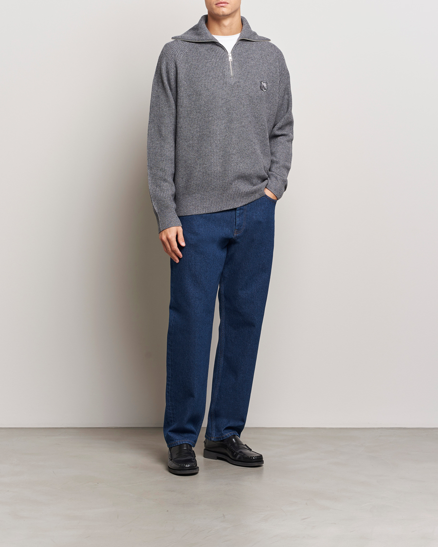Homme | Jeans | Maison Kitsuné | Straight Fit Jeans Stone Washed Indigo