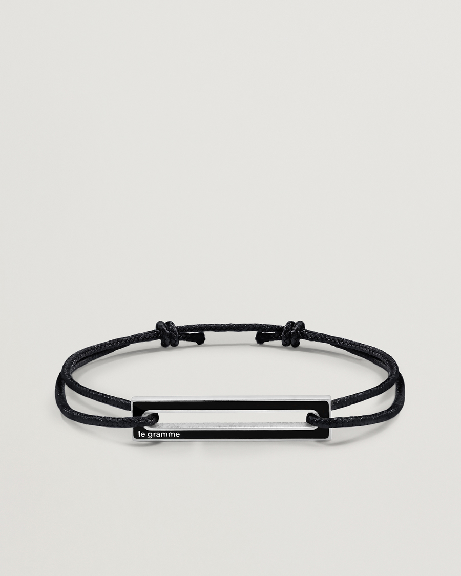 Homme | Bijoux | LE GRAMME | Lacquered Cord Bracelet Black