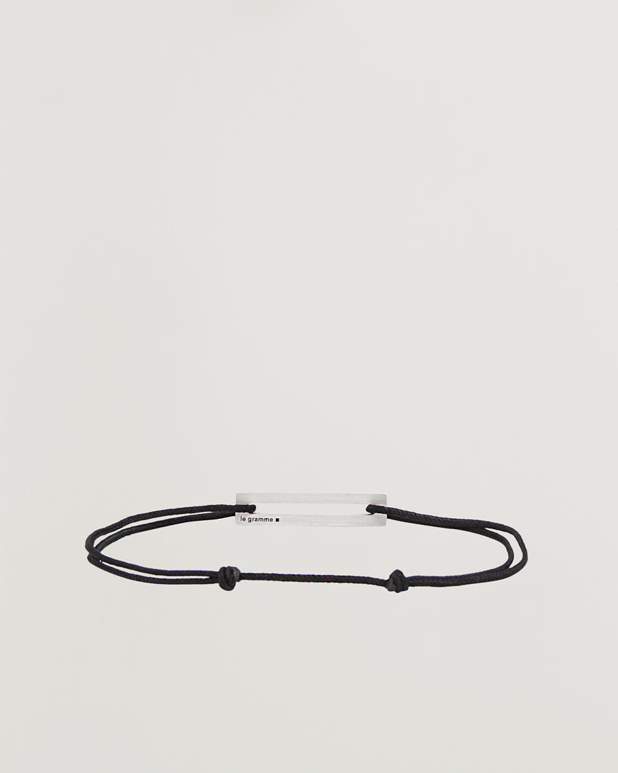 Homme | Bijoux | LE GRAMME | Lacquered Cord Bracelet Black